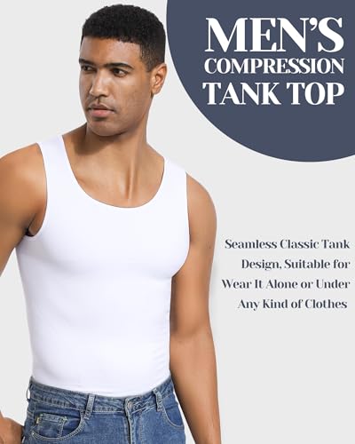 EUYZOU Men's Compression Shirts Sleeveless Slimming Undershirts Gynecomastia Body Shaper Shapewear Tank Tops4