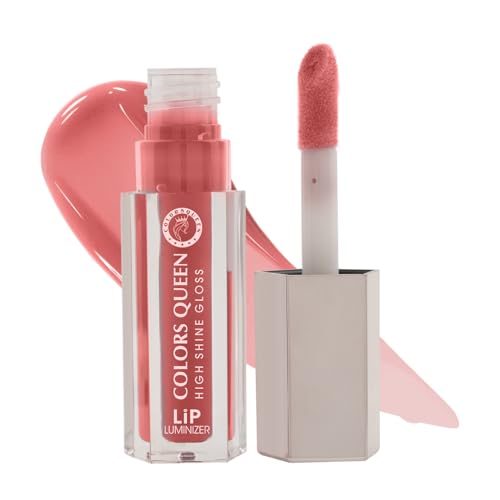 Image of Colors Queen Lip Luminizer Gloss | Non-Sticky & High Shine Glossy Finish | Gives Fuller Lip Effect & Extra Hydration | Long Lasting Lip Gloss for Women Enriched with Shea Butter (Peach Me, 9ml)