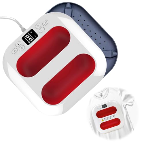Heat Press, 2 in 1 Heat Press Machine, Portable Iron Press(9 x 9), DIY Heat Press Fast Heat for Sublimation/HTV Vinyl/Bags/Hat/T-Shirts
