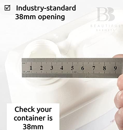 BEAUTIFUL BARNETS 5 Litre Pump Dispenser (2 Pack) - 38 mm Screw Top Pelican Pump for 5ltr Container - Suitable for Soap, Shampoo, Conditioner, Sanitiser - Commercial and Home Use (Pump Type 38-410)