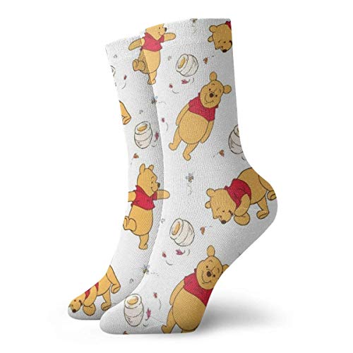 AOOEDM Winnie the Pooh Calcetines Crew Divertido Casual Unisex Adultos Hombres Niños Anime Impresión Tobillo Niño pequeño Calcetín acolchado acogedor Cool 90 's Cover