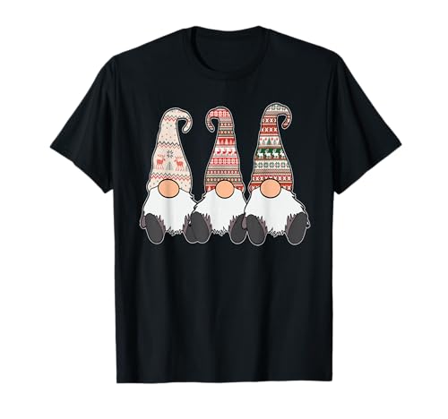 3 Nordic Gnomes Winter Christmas Swedish Tomte Cute Elfes T-Shirt