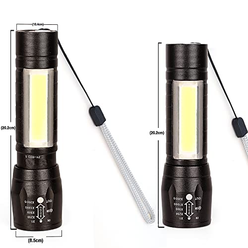Care-4-LED-Rechargeable-Tactical-Flashlight-Zoomable-3-Modes-USB-Charging-Torch-Built-in-14500-Battery-with-USB-Cable-Storage-Box-Outdoor-Waterproof-Torch-Black-Rechargeable-Metal