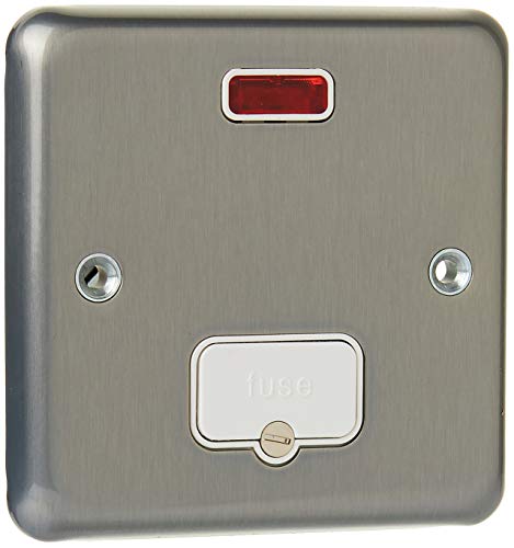 MK K958BRC 13A Double Pole Unswitched Connection Unit with Neon - Brushed Chrome