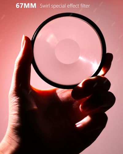 Camera Vortex Effect Filter, 67MM Prism Film Special Effects Glass Lens Photography Accessories for DSLR Cinematice Video and Photo, Filter Pouch Included