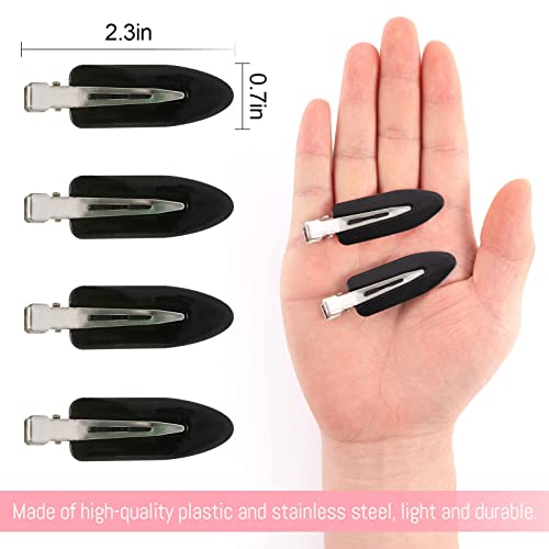 6Pcs No Bend Hair Clips- No Crease Hair Clips Styling Duck Bill Clips No Dent Alligator Hair Barrettes For Salon Hairstyle Hairdressing Bangs Waves Woman Girl Makeup Application (Black) #TOP3