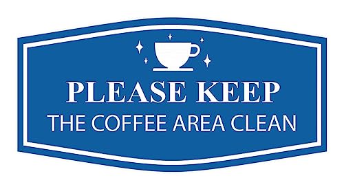 Panneau Bleu Coffee Area Clean Signs ByLITA pour coin café ordonné