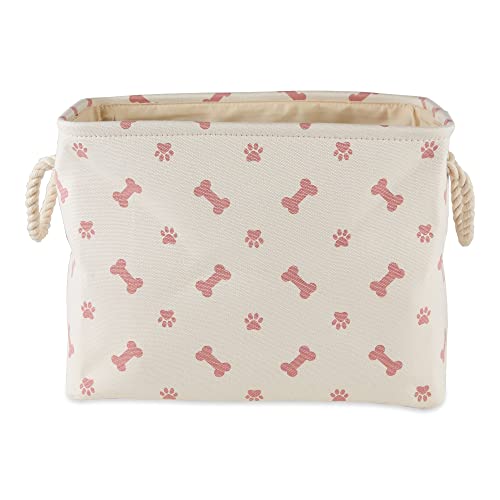 Bone Dry Pet Storage Collection Paw and Bone Print, Small Rectangle, 14x8x9", Rose - Image 3
