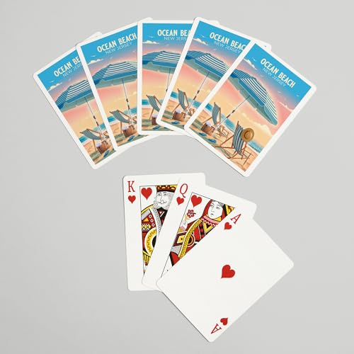 Lantern Press Naipes Poker Ocean Beach New Jersey miniatura 7