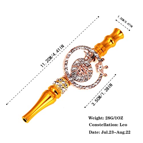 12 Constellation Decoration, Blunt Holder For Smoking Weed, Shisha Hookah Tips Disposable, Diamond Hookah Hose Set,Cigarette Holder 4.2 Inches,Leo #TOP3