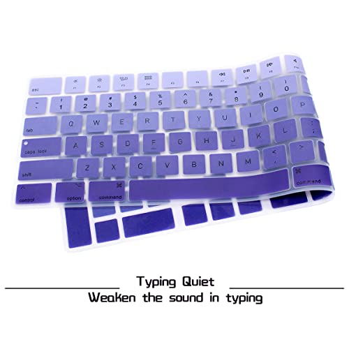 Hrh Ombre Dark Purple Silicone Keyboard Cover Keypad Skin For Magic Keyboard With Numeric Keypad A1843 Mq052Ll/A Released In 2017 (Us Layout) #TOP3