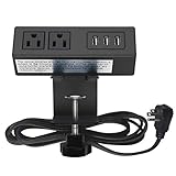 Desk Clamp Power Strip Desktop Removable Power Outlet with 3 USB, 2 AC, Desk Outlet Power Center Plugs with 6.56ft Cord(2AC3USB)
