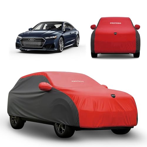 Image of PROTEGO Prime Series India's 1st Anti-Tear Car Cover for Audi A7 | Heavy-Duty, Custom Fit, All Weather Protection | 100% Waterproof, Windproof & Hail Resistant | 2-Year Warranty | Red + Black