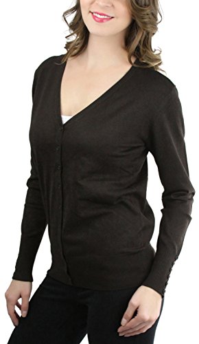 Image of ToBeInStyle Women's Long Sleeve Button Down V-Neck Cardigan