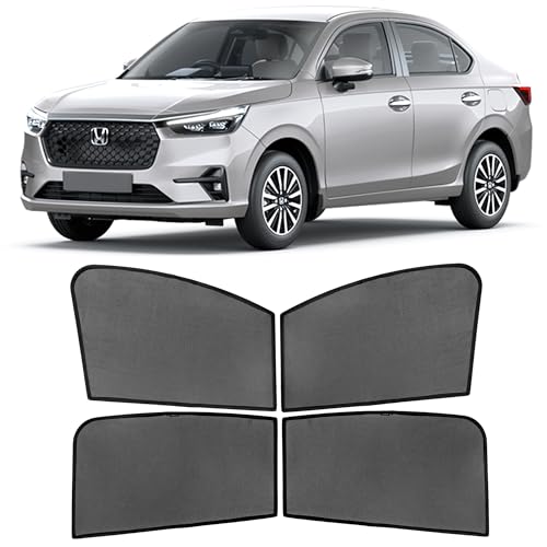 Image of AutoStory Custom Fit Non-Magnetic Cotton Mesh Car Sunshade for Amaze 2025 Onwards | UV & Heat Protection Car Window Curtains | Privacy Car Sun Shade | Breathable Vehicle Specific Side Window Shades