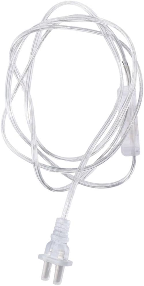 2pcs Transparent Plug Switch Power Cord, 2-core 1.8-Meter Transparent Lamp Cord with Switch,Home Appliance Power Connection Cable