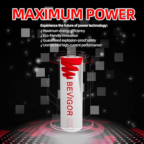 image for BEVIGOR Lithium Batteries AA Size, AA Battery 16 Pack, 3000mAh Double 