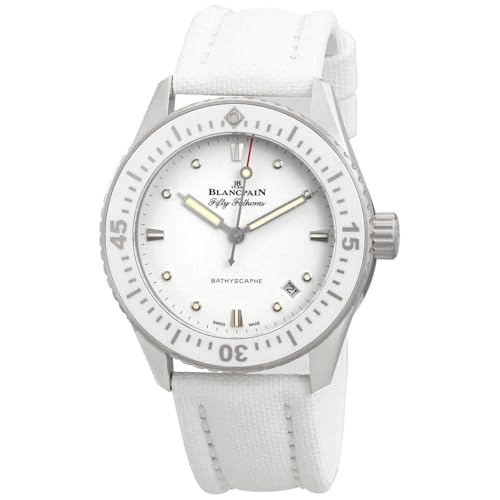 Blancpain Fifty Fathoms Bathyscaphe Automatic 38mm White Ladies Watch 5100-1127-W52A