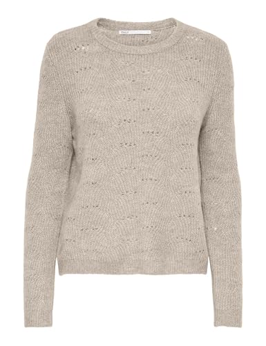 Only Onllolli-Pullover Knt Noos L/S - Jersey de Mujer, Gris Pardo., L