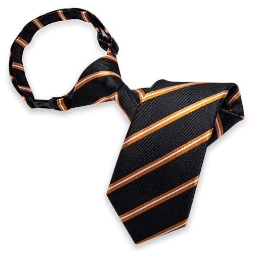 Image of Barry.Wang Boys Ties School Pre-Tied Kids Necktie Handkerchief Clip Set Uniforms Child Ties for 8-14 Years Wedding Party