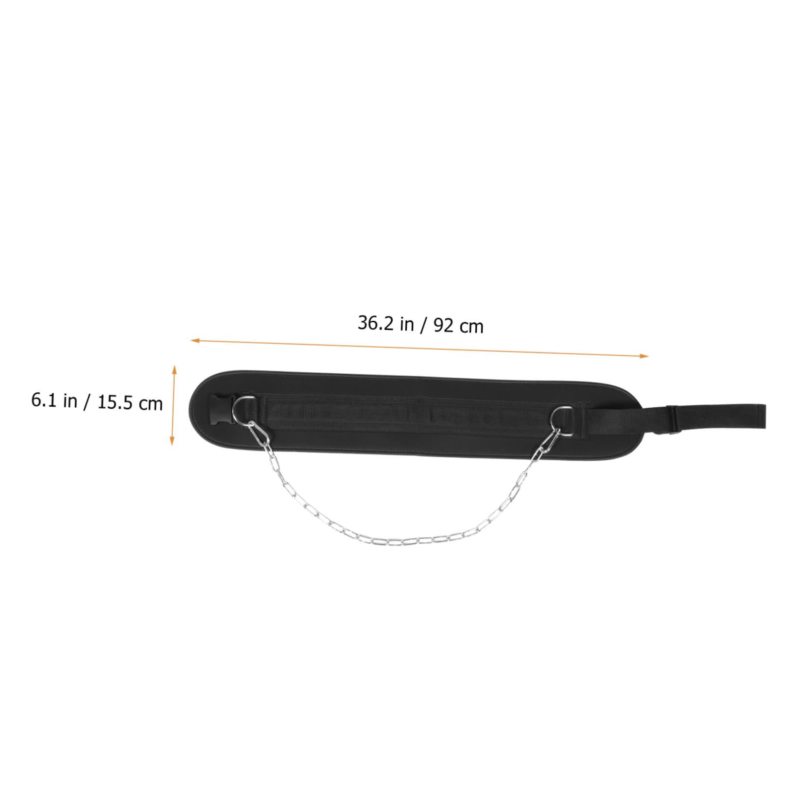 Fitness Dip Gürtel aus Nylon und Eisen, Schwarz, 1 Stück