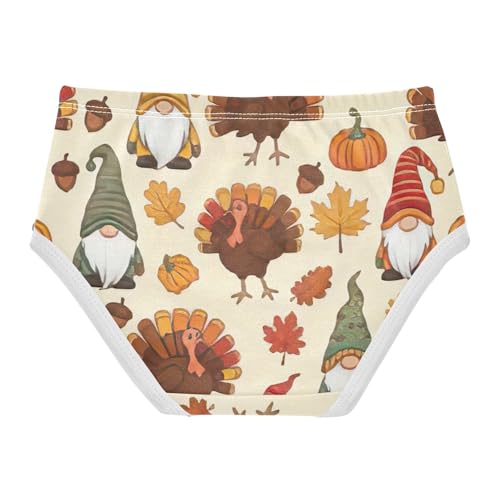 Cute Turkey Pumpkin Girls Panties, Toddler Girl Briefs, Girls Cotton Underwear, 2–8 Years2
