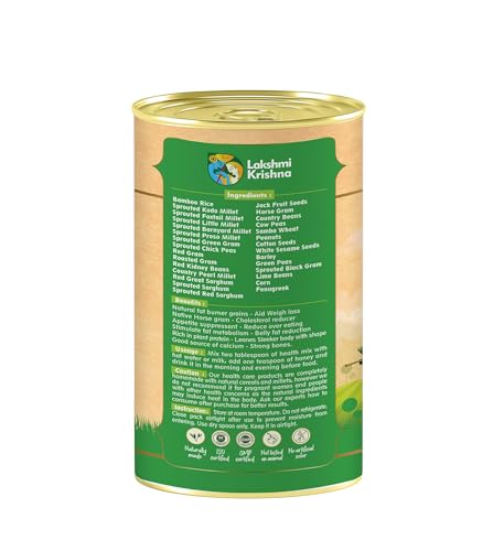 Image of Lakshmi Krishna Naturals Slim & Strength Multi Grain Health Mix Powder 1 kg | Sprouted Millets, Pulses & Seeds Blend | Plant-Based Traditional Nutrition Mix