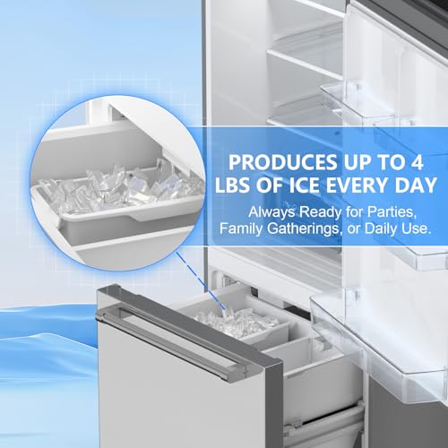 Image of Antarctic Star French Door Refrigerator, Auto Ice & Water Filter, VCM Stainless, Multi-Air, Fast Cooling, Inverter, LED Alarm, Energy Star, 18 Cu Ft, Silver
