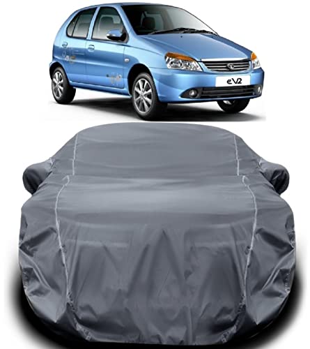 Image of Tata Indica V2 Car Cover /car Cover /Waterproof Original Triple Stitched Fully Elastic Tata Indica V2 Car Body Cover Ultra Surface Body Protection (Grey Look)