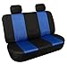 FH Group 3D Air Mesh Car Seat Covers Full Set – Universal Fit Automotive Seat Covers, Front Bucket and Solid Rear Bench Seat Cover, Washable Car Interior Protectors for SUV, Sedan, Blue