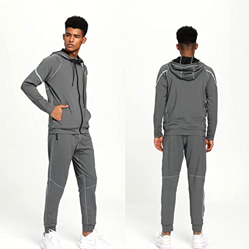 Boomcool Men's Sports Sweatshirt Long Pants Hoodie Running Shirt, Men's Sweatshirt Track Suit Long Sleeve Fitness Sweatshirt #TOP2