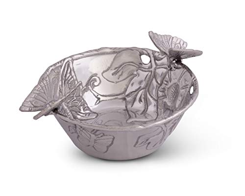 Arthur Court Designs Aluminum Metal Butterfly Nut / Candy / Snack Bowl Dish 6 Inch Diameter #TOP3