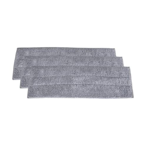 Image of Superio Microfiber Mop Pads Refill for Flat Surfaces - Velcro Head, 16 Inch - 3 Pack - Grey