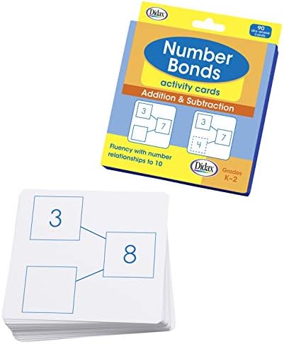 Didax - 211733 Number Bonds Activity Cards, Addition and Subtraction White Medium