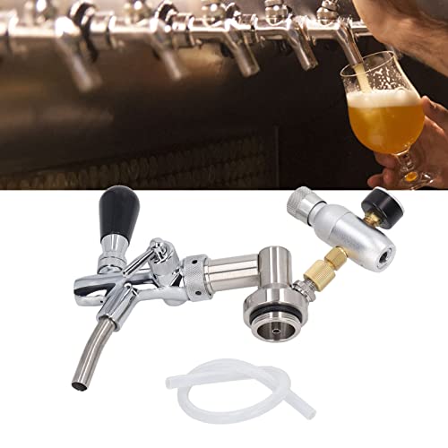 Image of Tissting Beer Keg Dispenser Kit with Adjustable Faucet & Pressure Gauge, Stainless Steel Home Brewing Regulator Equipment for 1.8-10L Kegs, Easy to Clean & Durable