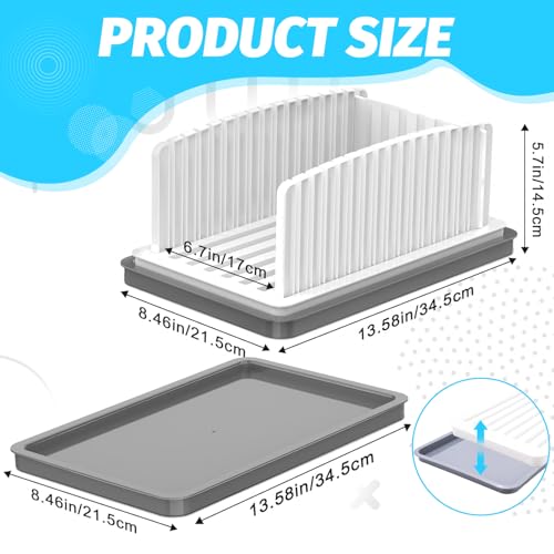 Bread Cutter - Bread Slicer Guide Adjustable Bread Slicer for Homemade Bread Cake & Toast Slicer with Adjustable Width,Bread Slicer Folding & Compact Design, Includes Breadcrumbs Tray - Image 3
