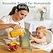 Eascrozn Reusable Baby Food Pouches, 4 Pack with Straw Squeezable Pouches for Toddlers, BPA-Free, Refillable Silicone Baby Food Storage Containers, 5 oz