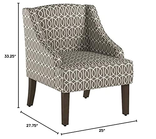 Homepop Swoop Arm Accent Chair, Grey Trellis Medium #TOP7