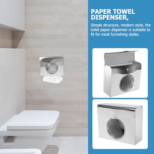 Caja porta pañuelos de acero inoxidable TEHAUX rectangular para pared de baño 6