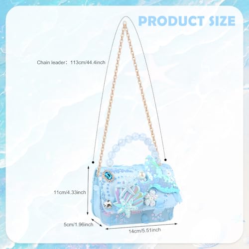 Image of PATPAT Mermaid Sling Bag for Girls,Fashion Cute Hand Bag for Girls Shoulder Stylish Gifts Kids Age 3-8 Purse Cross Body Woman,14x5x11cm