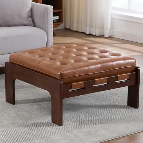 Kmax 30 Inch Leather Ottoman Coffee Table Cover