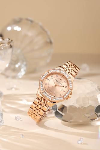 Image of Daniel Hechter Paris Vendome Collection Analog Watch for Women with Round Dial, Crystal Studded Bezel, Crystal Accents and Stainless Steel Strap - DHW2009