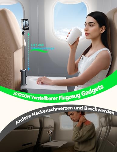 JOYROOM 4-in-1 Gadget mit angebrachtem Smartphone in horizontaler Position. - Detailansicht von JOYROOM MagSafe Selfie...