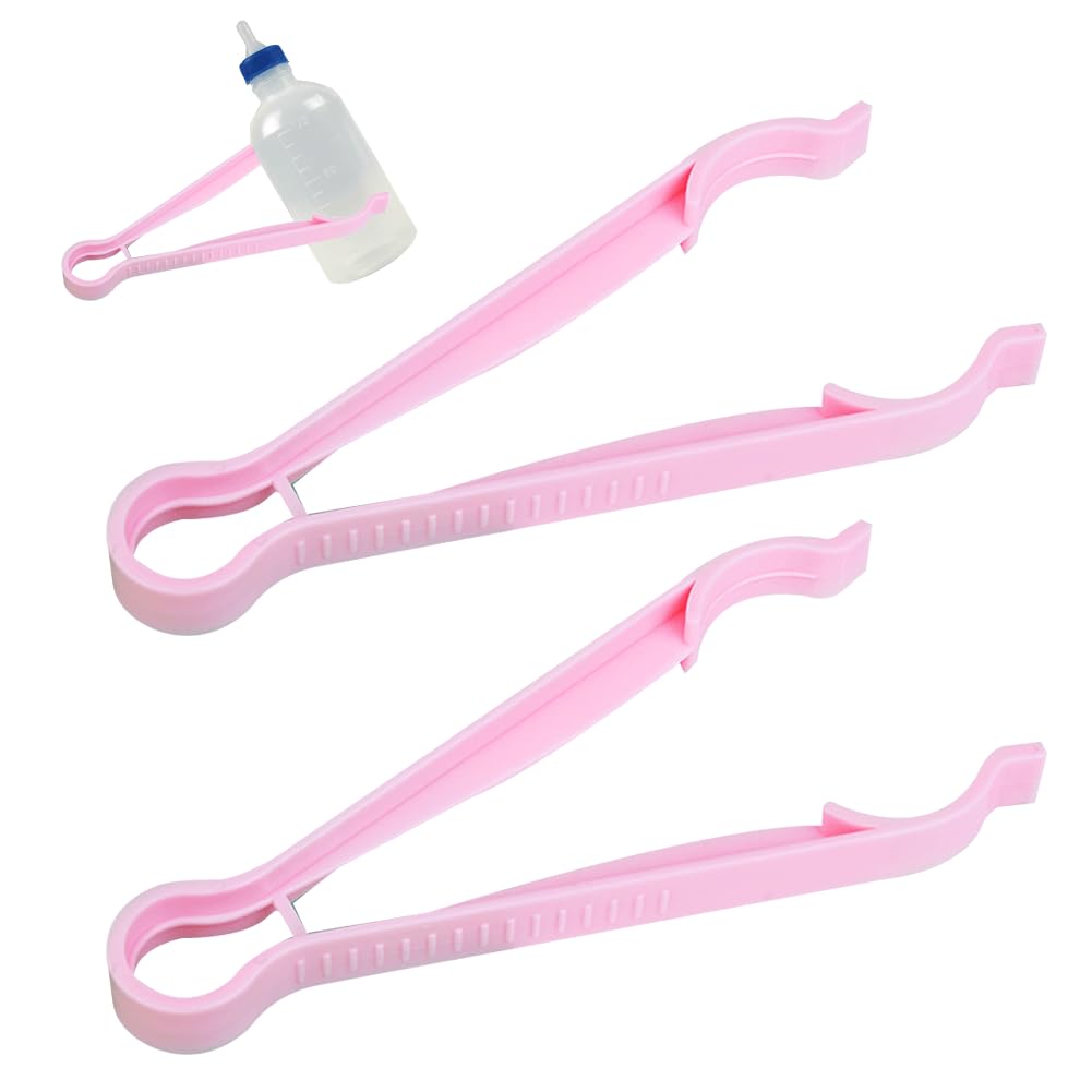 Froiny 2Pcs Baby Feeding Bottle Tongs Holder Non-Slip Easy Grip Design Feeding Bottle Clamp Heat Resistant Multifunction Bottle Tongs Size 2