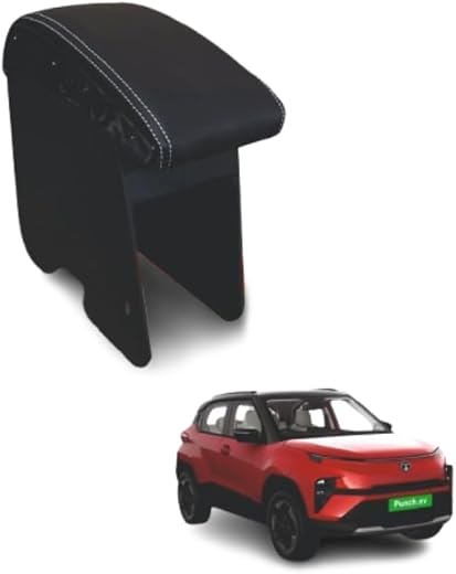 No Mechanic Car Armrest | PU Nappa Leather Padded Car Arm Rest with Storage Box, and High Density Foam Padded Cushion for ...