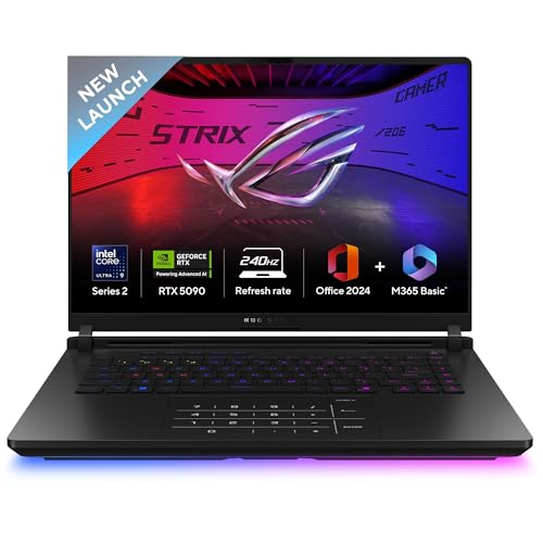 Image of ASUS ROG Strix SCAR 16,Intel Core Ultra 9 275HX Gaming Laptop(NVIDIA RTX 5090-24GB /175W TGP /32GB /2TB /2.5K QHD+ /16 inch /240Hz /Windows 11 /M365 Basic(1Year)* /Office Home 2024 /Off Black /2.80 Kg)G635LX-RW158WS