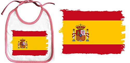 Merchandmania Babero Rosa Bandera España Pais Unido Baby Bib