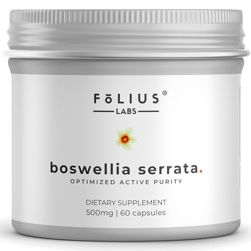 Image of FOLIUS LABS Boswellia Serrata 65% | Boswellia Serrata Extract 500mg for Healthy Joint Support, Boswellia Supplement with 65% Boswellic Acids - Non-GMO and Gluten-Free - 60 Veg Capsules