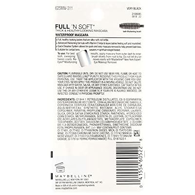 Maybelline Full N Soft Waterproof Mascara, Very Black 311 1 ea