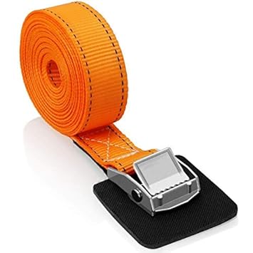 DIY Crafts Ratchet Tie Down Straps - 500 lbs Load Cap / 1500 lbs Break Strength  Heavy Duty Lashing Straps for Motorcycles, Lawn Equipment, Moving Appliances. (Pack of 2 Pcs, Orange)